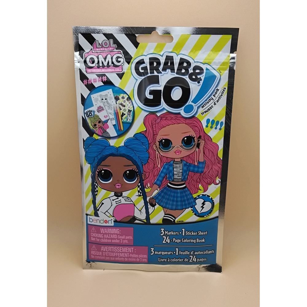 Bendon Grab & Go Activity Pack Coloring Book Markers Stickers Travel